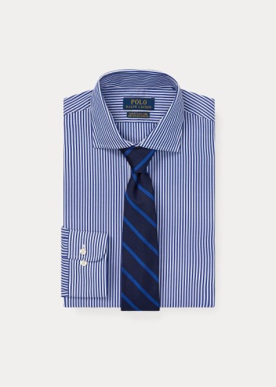 Camisa Polo Ralph Lauren Hombre Azul Rey Azules / Blancos - Slim Fit Striped - SPLZT4138